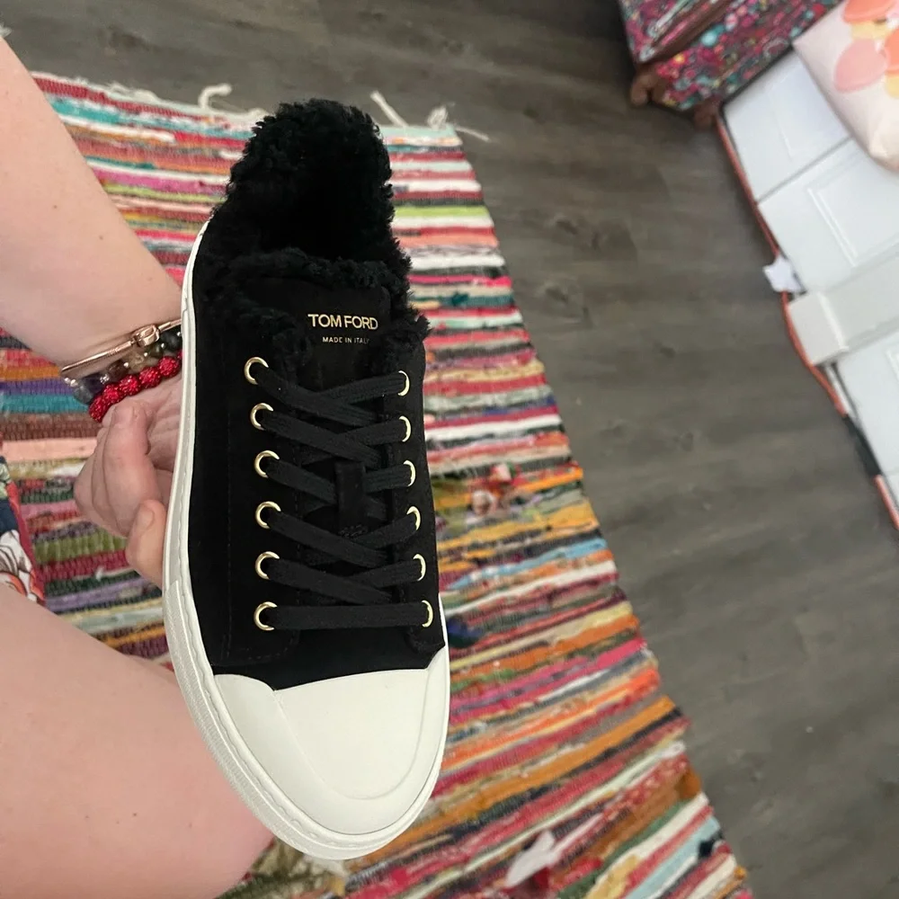 Tom Ford AUTHENTIC with tags sued leather shearling low top shoes - Picture 8 of 15